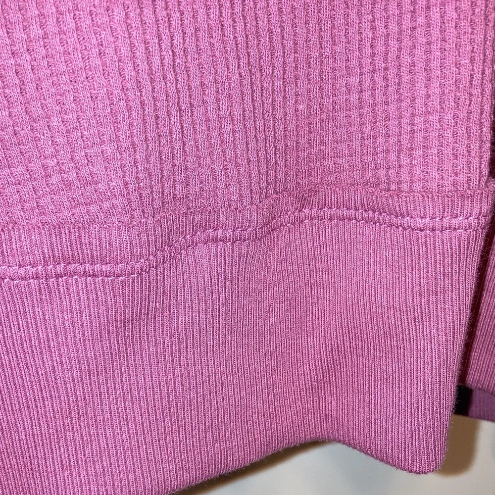 FREE PEOPLE Santa Clara Cotton Thermal V Neck Mulberry Top Womens Medium